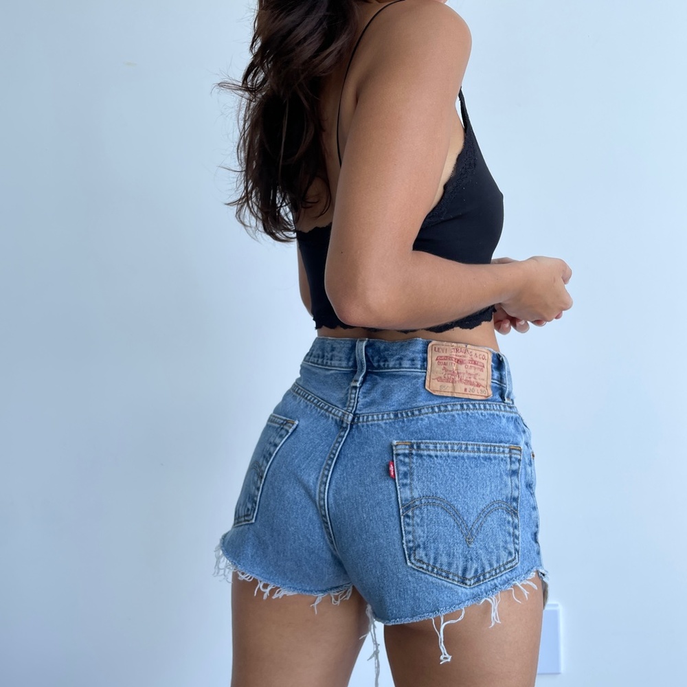 Vintage Levi's 550 high waist denim cutoff shorts